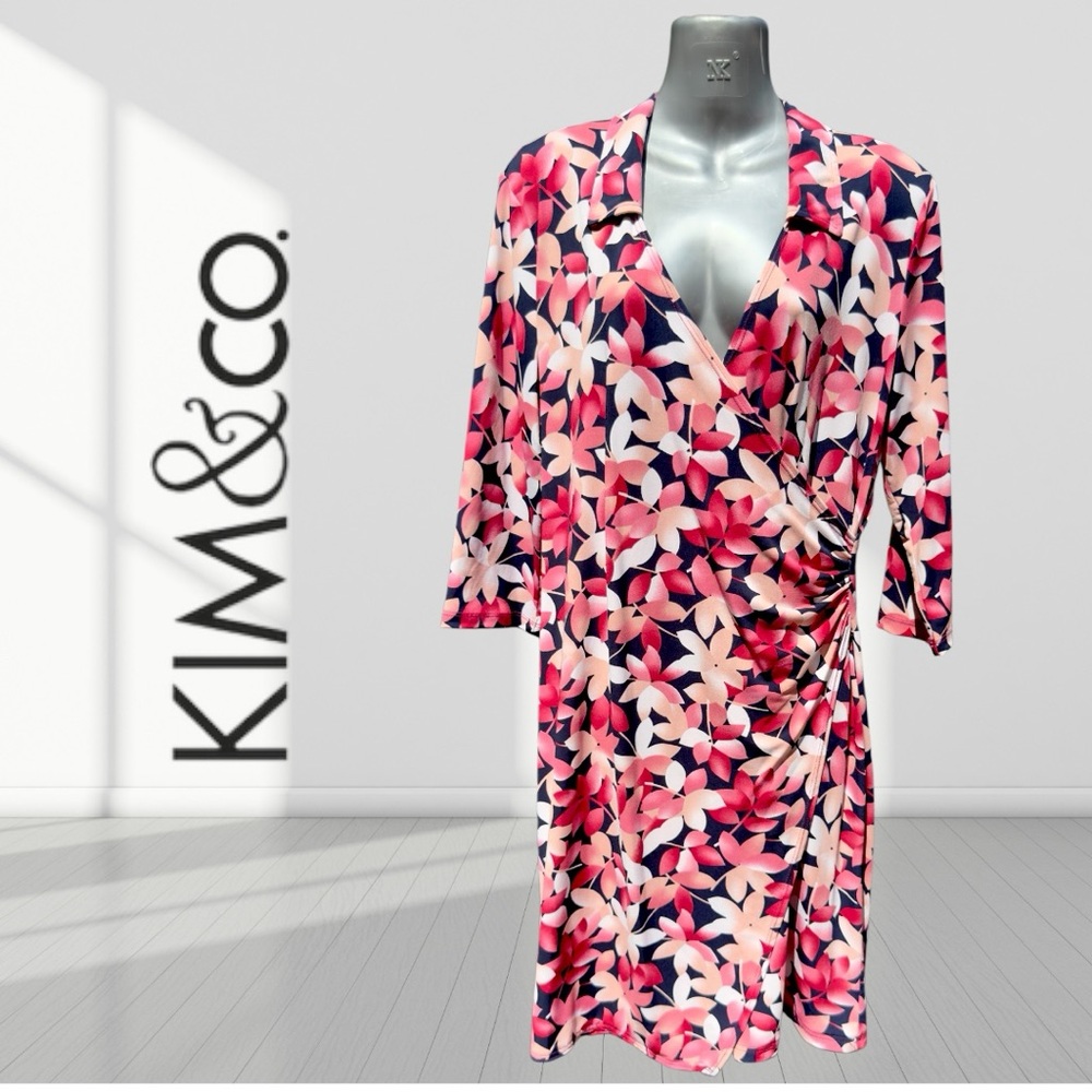 Pink Floral Wrap Dress Size M
